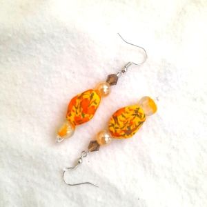 Sold. NEW!Handmade glass bead drop earrings